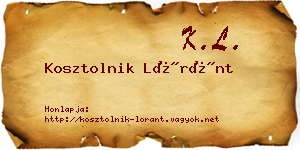 Kosztolnik Lóránt névjegykártya